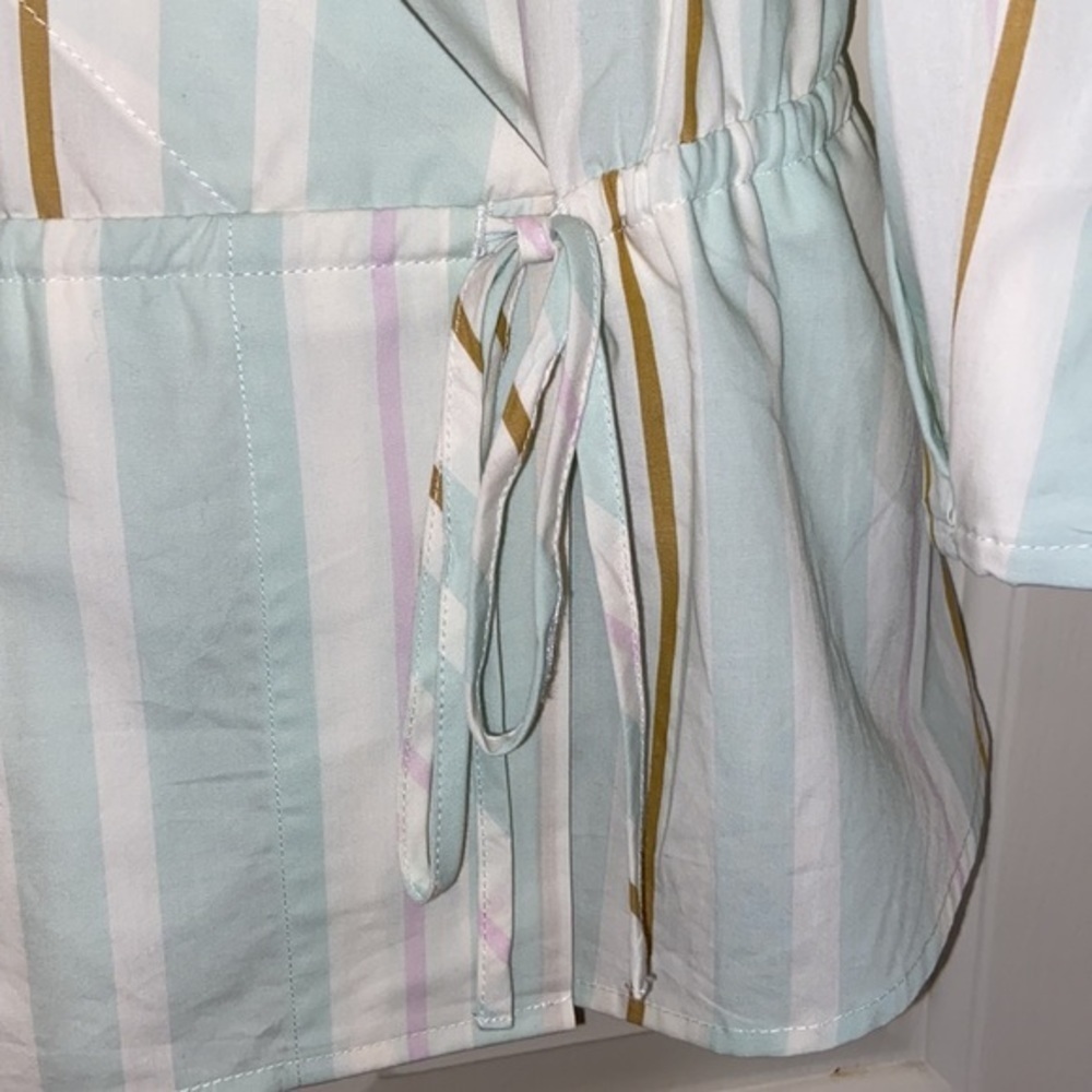 A New Day • Women’s Tops A New Day 3/4 Sleeve Striped Wrap Blouse • Size Medium - Picture 5 of 8